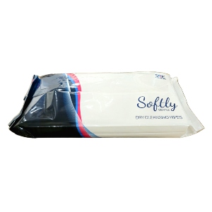 P-CareCo Softly Gentle Dry Cleansing Wipes (pk 100 x 20) - NEW 