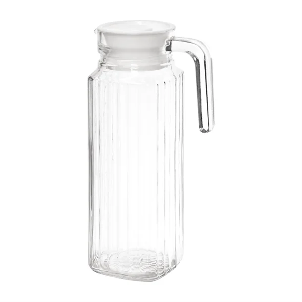 Olympia Ribbed Glass Jugs 1Ltr (pk 6)