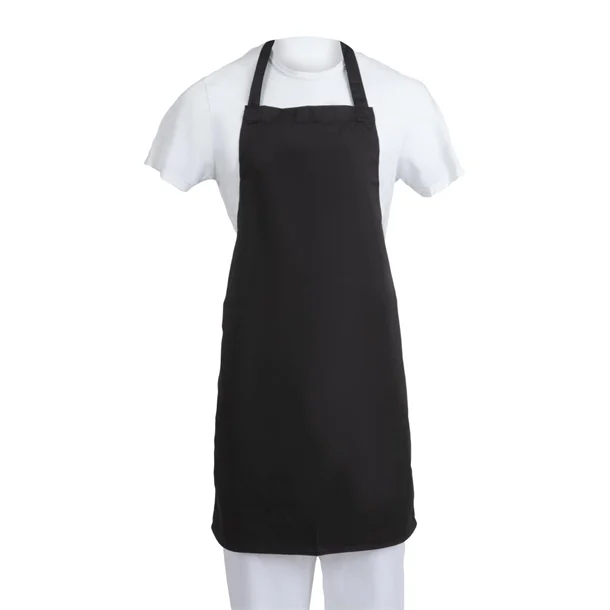 Whites Bib Apron Polycotton Black [A279]