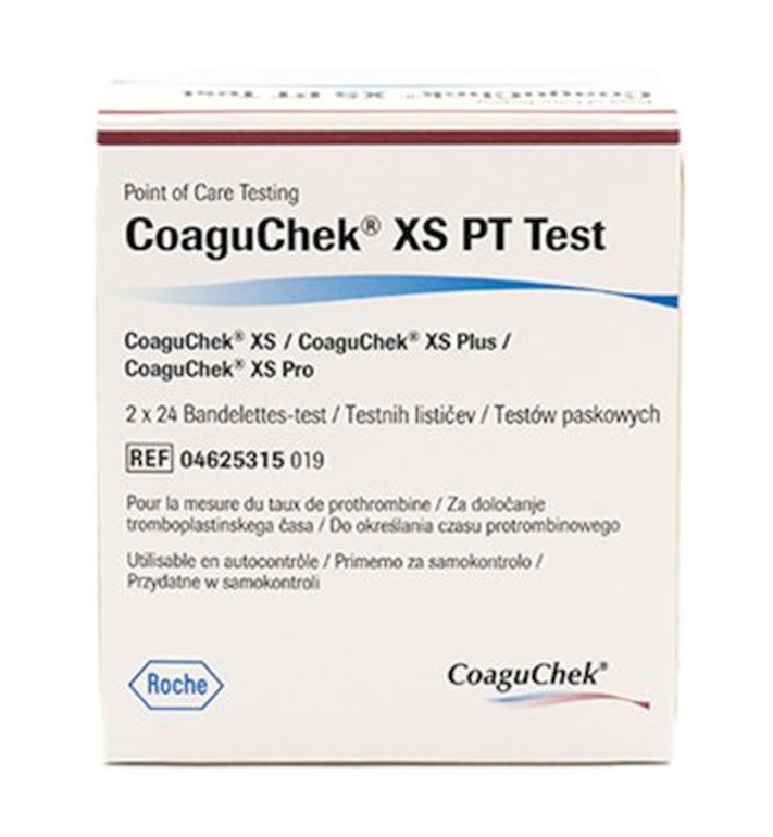 CoaguChek XS PT Strips for XS Pro and XS Plus Diagnostic Meter (pack 48)