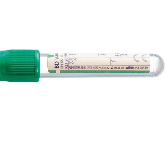 BD Vacutainer® Blood Collection Bottle - Green (pk 100) [Ref 367885]