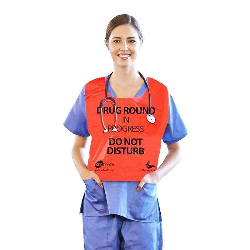 Disposable Drug Round Tabard - Red Polythene (250)