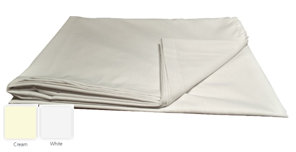 Single Bed Flat Sheet - Cream