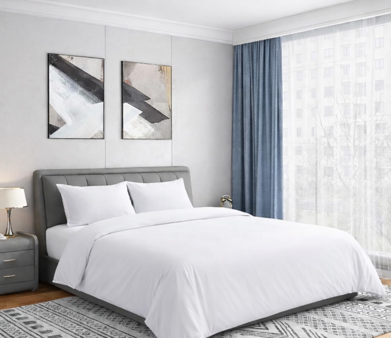 Double Bed Duvet Cover - White