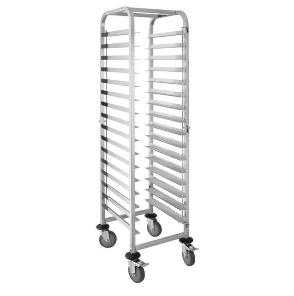 Vogue 16 Level Tray Clearing Trolley, Stainless Steel, 1723(H ) x 413(W) x 500(D)mm