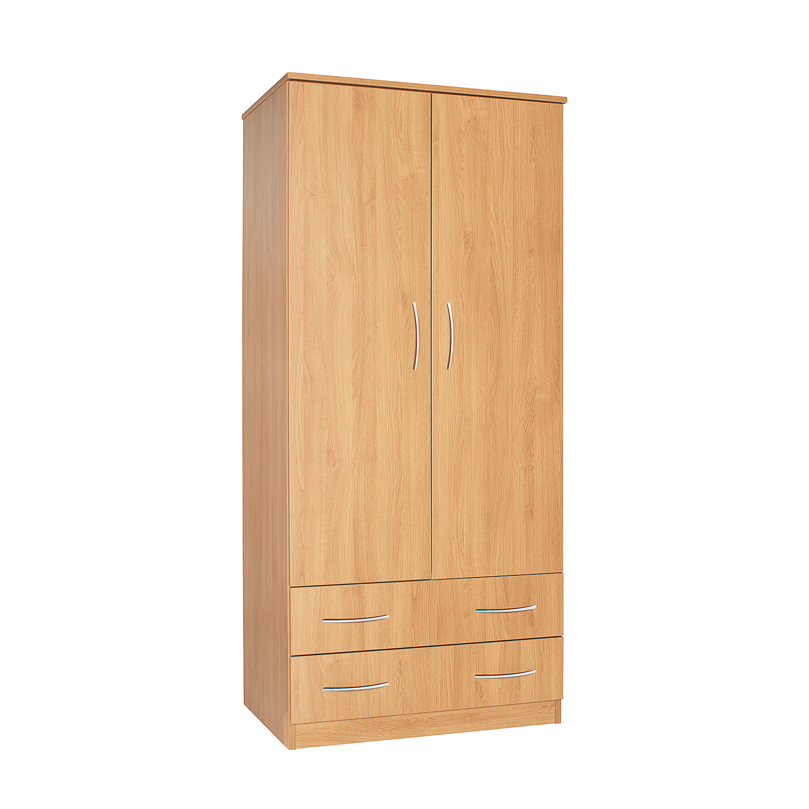 Coast-Line 2 Door/ 2 Drawer Wardrobe 1782H x 800W x 580D - H3368 Oak