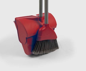 DP10SET Plastic Lobby Dustpan & Brush Set 10in - Red
