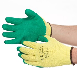 Green Latex Grip Glove - Size 9