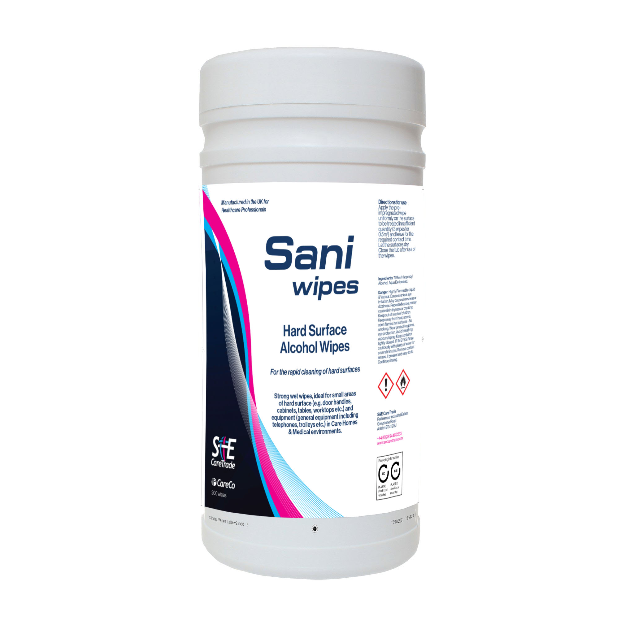 Clinitex Alcohol Sani Multi-Surface Wipes (pk 200) 
