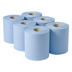 2 Ply Centrefeed Roll - Blue - 500 sheet (pk 6)
