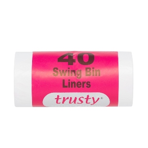 Trusty Retail White Swing Bin Liners - 13x22x30in (Case 800)