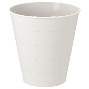 Waste Paper Bin Plastic White 10L