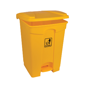 45L Polypropylene Pedal Bin - Yellow