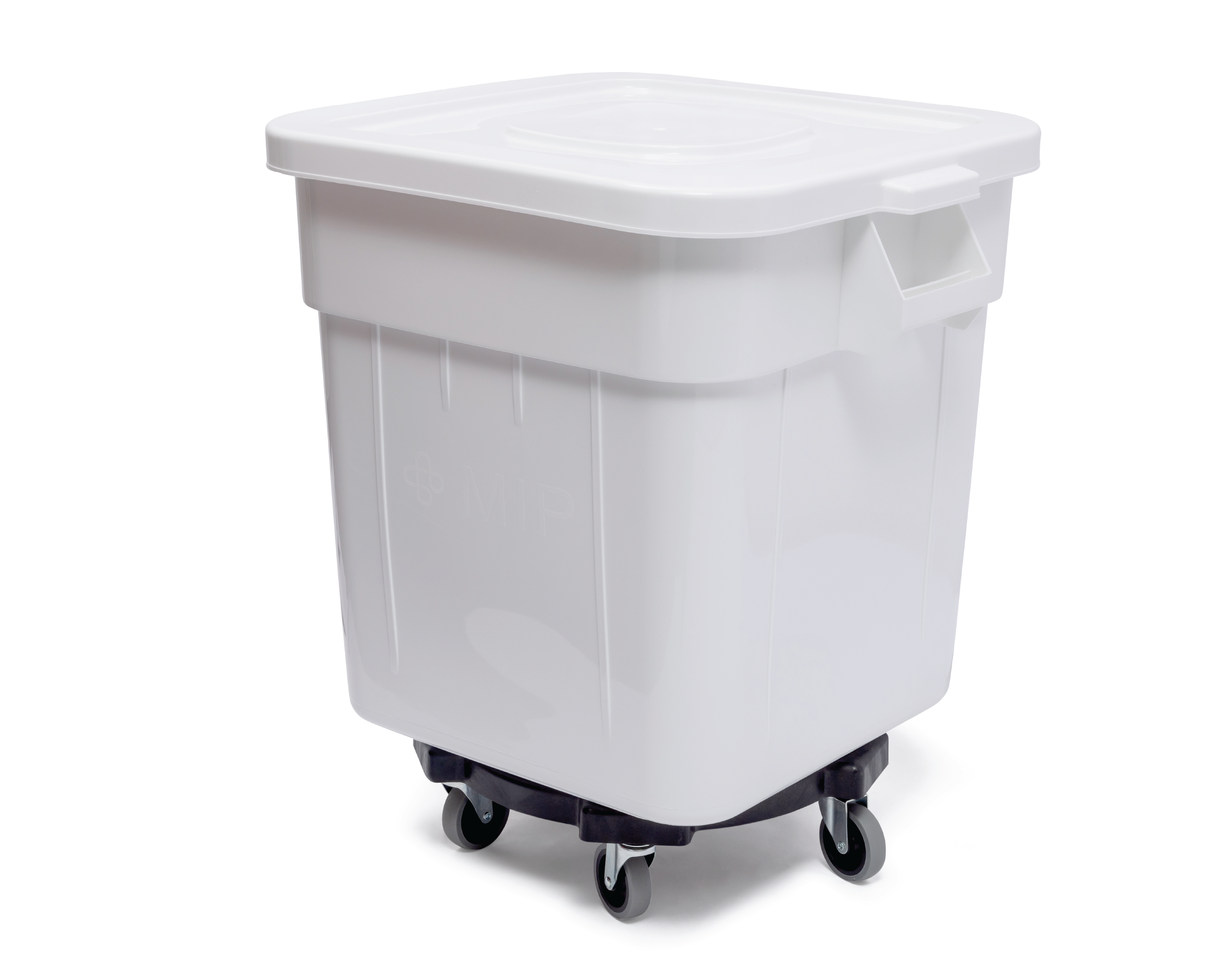 120L Square Huskee Bin with Lid & Wheels - White