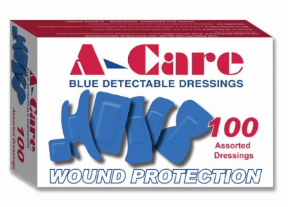 AEROPLAST Detectable Blue Plasters 7.5cm x 2.5cm - 100pk