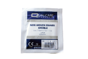 Sterile Swabs Non-Woven 4Ply 7.5x 7.5cm (25 Pouches of 5)